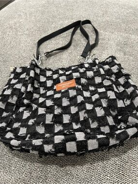 Black & White Check Shoulder Bag